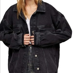 Oversized denim dad jacket